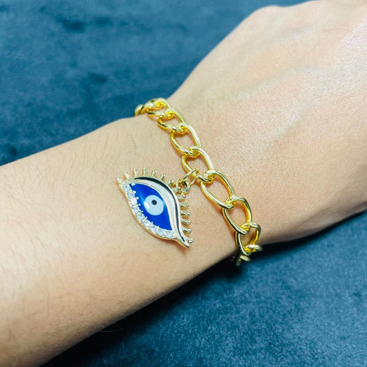 PULSERA + DIJE OJO TURCO AZUL